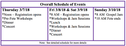 Dulcimer schedule
